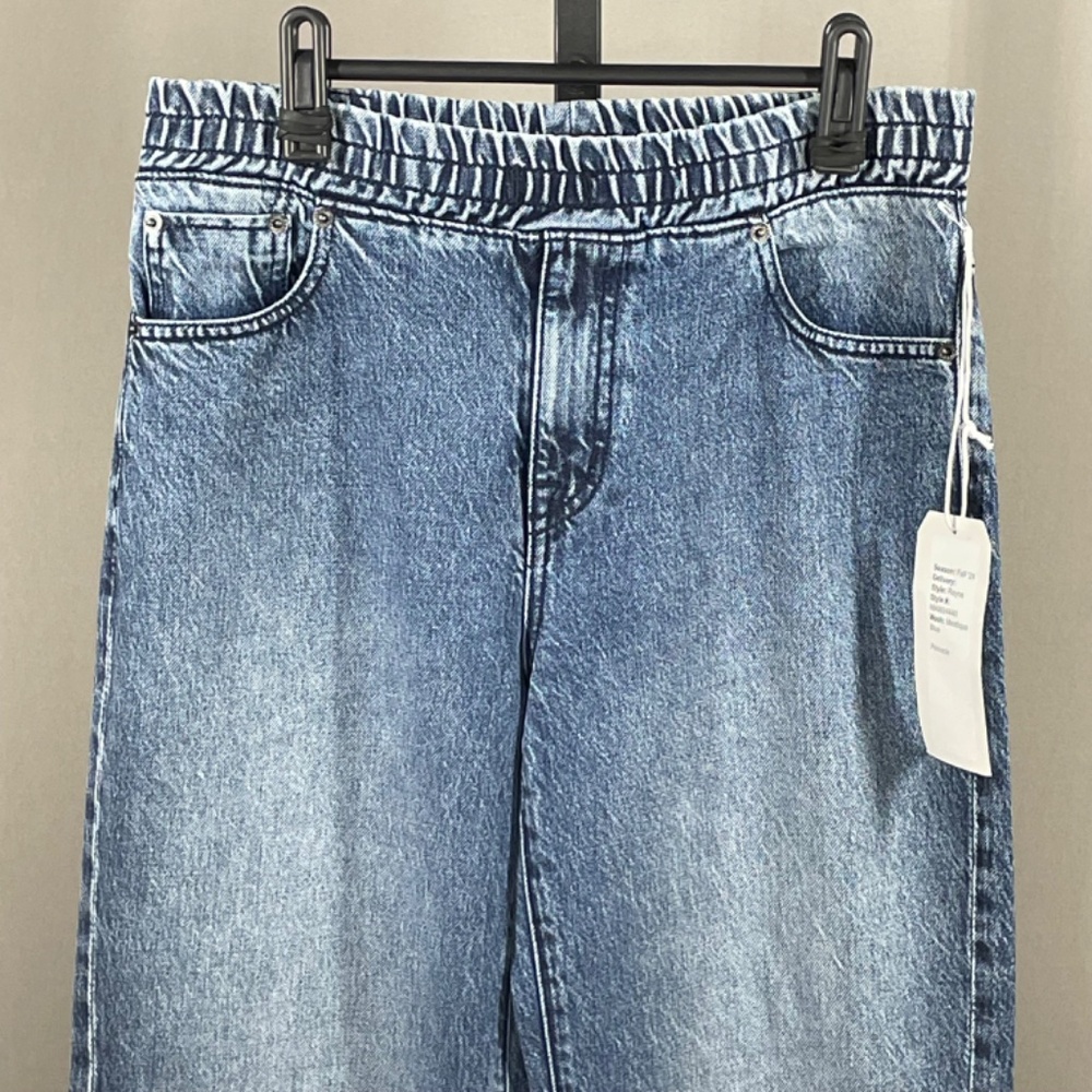NEW Modern American Jeans Womens 26 blue denim Rayne straight leg pull on boho - Picture 2 of 10
